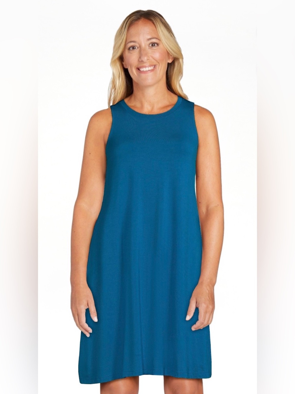 Sleeveless Teal Shift Dress